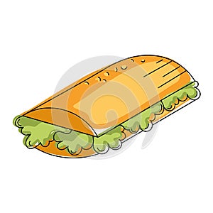 Sandwich Fast food icon sketch Vector