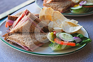 Sandwich with fresh vegetables, cheese and ham Fresh Salad