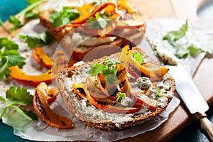 Sandwich with grilled pumpkin