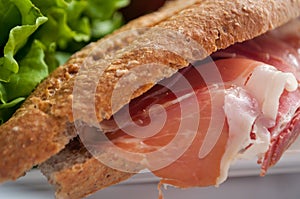 Sandwich with ham bocadillo