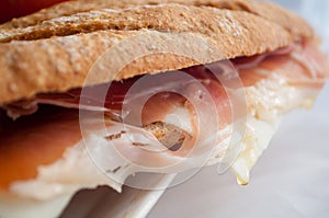 Sandwich with ham bocadillo photo