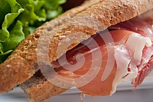 Sandwich with ham bocadillo photo