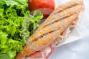 Sandwich with ham bocadillo photo