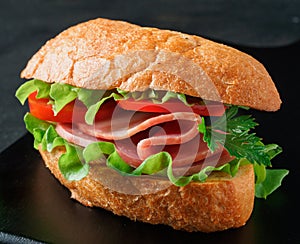 Sandwich with ham, cheese,