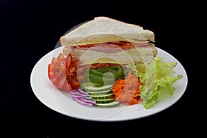 Sandwich-Ham, Cheese and Fresh Salad