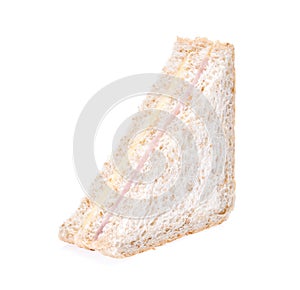 Sandwich with ham and cheese isolated on white background