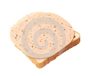 Sandwich with ham over white isolated background