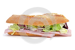 Sandwich with ham and vegetables photo