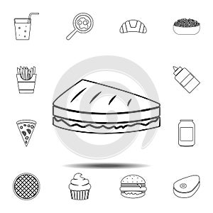 sandwich icon. Simple thin line, outline vector element of Fast food icons set for UI and UX, website or mobile application