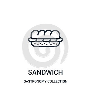 sandwich icon vector from gastronomy collection collection. Thin line sandwich outline icon vector illustration