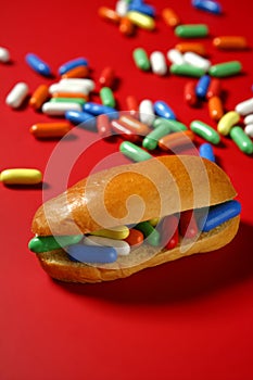 Sandwich made of colorful candy sweet