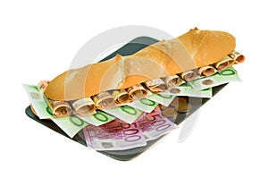 Sandwich with money