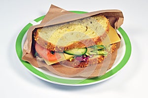 Sandwich with old cheese.