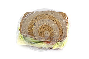 Sandwich packed with stretch film