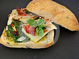 Sandwich with pesto
