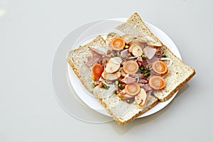 sandwich with pork ham