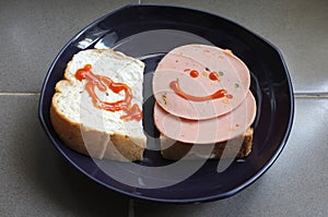 Sandwich with pork ham