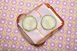 Sandwich from pumpernickel bread