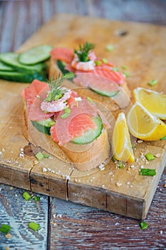 Sandwich with salmon