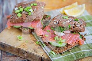 Sandwich with salmon