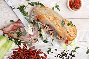 Sandwich with savory fillings