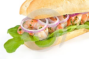 Sandwich with shrimps
