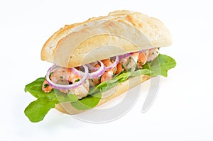 Sandwich with shrimps