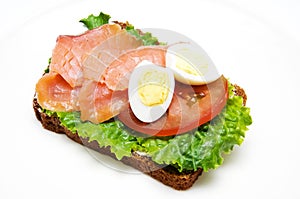 Sandwich with smoked salmon