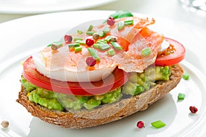 Sandwich with smoked salmon