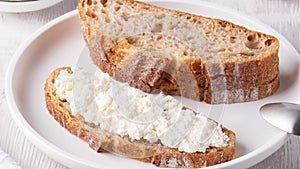 Sandwich with soft cottage cheese