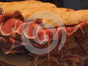 Sandwich with spanish iberic cured ham