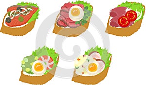 The various icons of sandwich