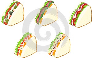 The various icons of sandwich