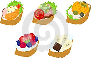 The various icons of sandwich