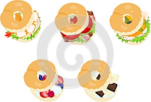 The various icons of sandwich