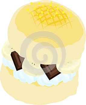 The cute icon of sandwich