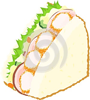The cute icon of sandwich