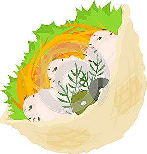 The cute icon of sandwich