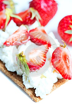 Sandwich with strawberry vetical photo