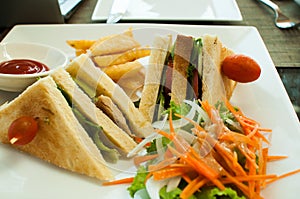 Sandwich on table