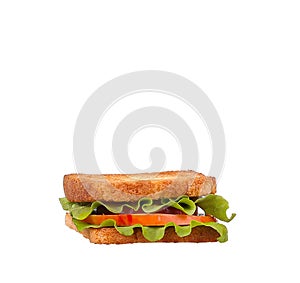 Sandwich with Tomatoes, Ham and Cheese isolated