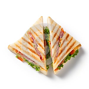 Sandwich Triangles on plain white background - product photography