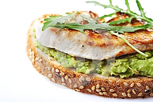 Sandwich with turky and avocado photo