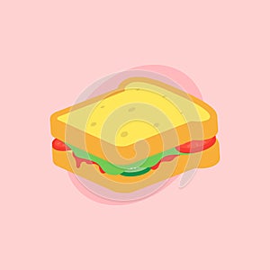 Sandwich vector icon. Delicious looking fast food