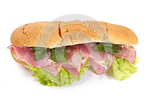 Sandwiches with ham and vegetables