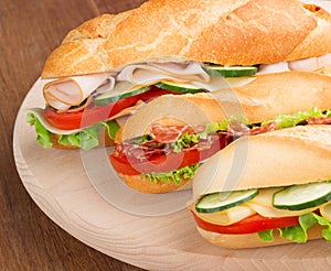Sandwiches with savory fillings