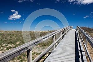 Sandwitch boardwalk beach at Cape Cod Massachusetts