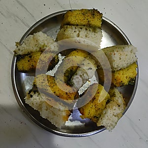 Sandwitch Dhokla; a famous gujrat receipe photo