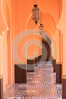 Sandy arabic morrocco style corridor background photo