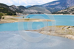 Sandy banks along the Ubaye River, Hautes-Alpes, France